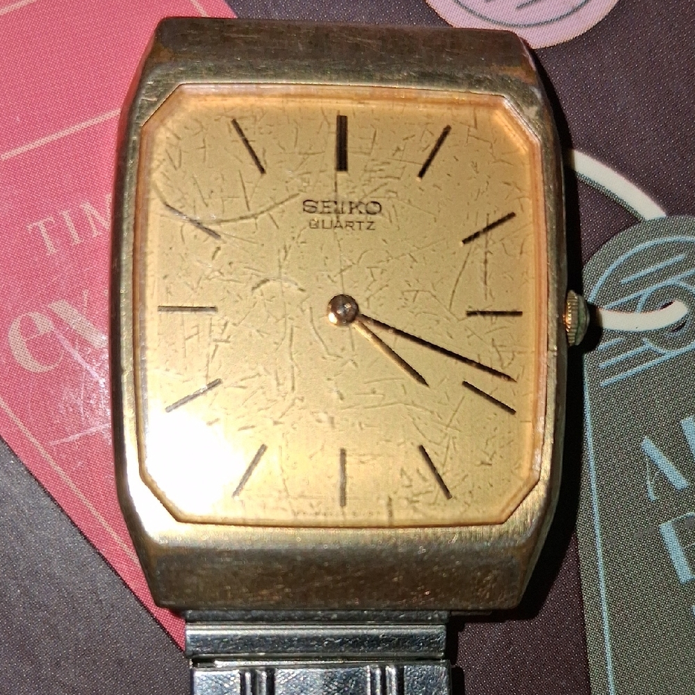 Seiko "Tank Style"  Quartz Mvnt. Parts Watch/collect Model # 312-396.